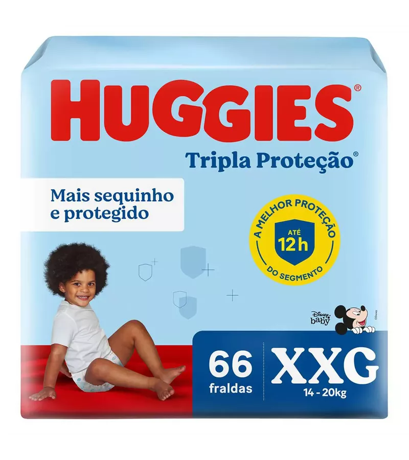 Huggies Fralda Tripla Proteção XXG 66 unidades - AIKO COSMÉTICOS