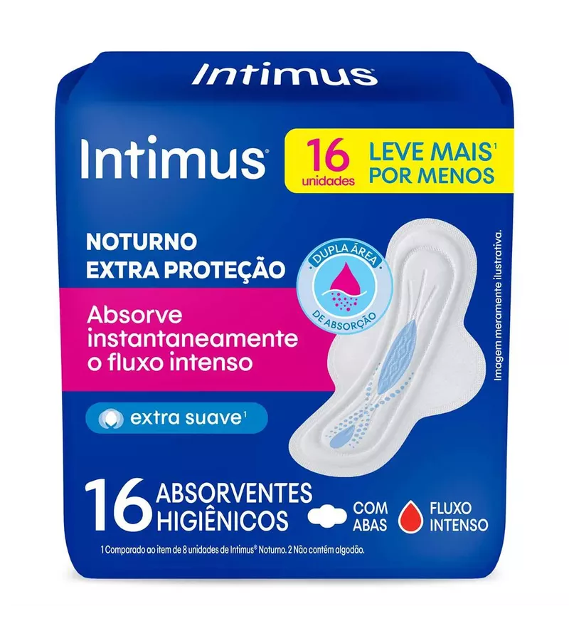  Intimus Absorvente Noturno Cobertura Suave Com Ab... - AIKO COSMÉTICOS