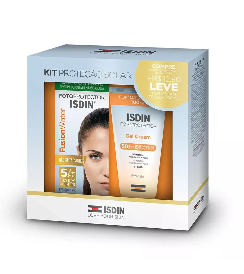 Isdin Kit Proteção Protetor Facial Fusion Water FP... - AIKO COSMÉTICOS