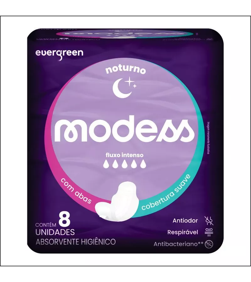  MODESS ABSORVENTE NOTURNO COM ABAS 8UN - AIKO COSMÉTICOS