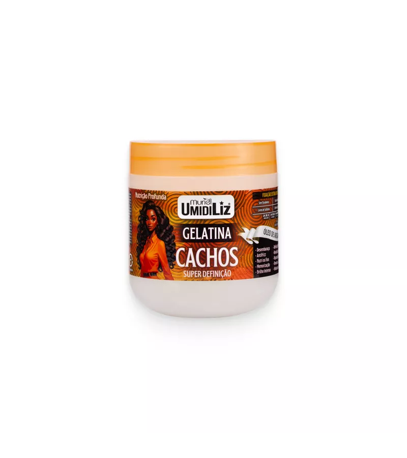 Gelatina Superdefinição Cachos Umidiliz Óleo de Ar... - AIKO COSMÉTICOS