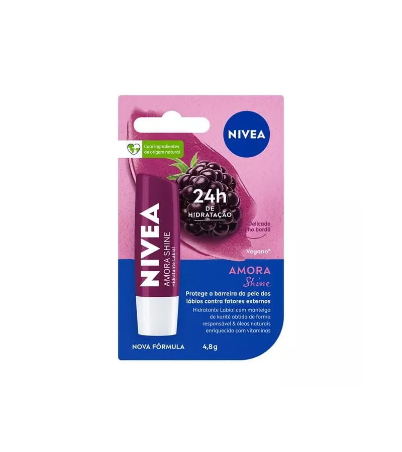 Nivea Hidratante Labial Amora Shine 4,8g - AIKO COSMÉTICOS