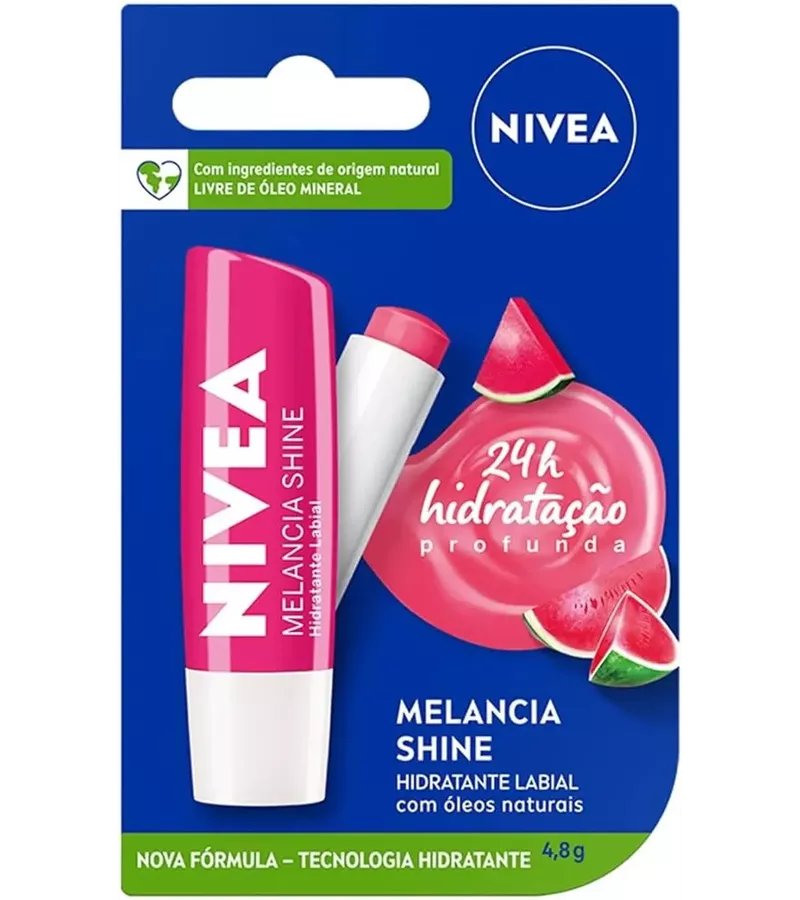 Nivea Hidratante Labial Melancia Shine 4,8g - AIKO COSMÉTICOS