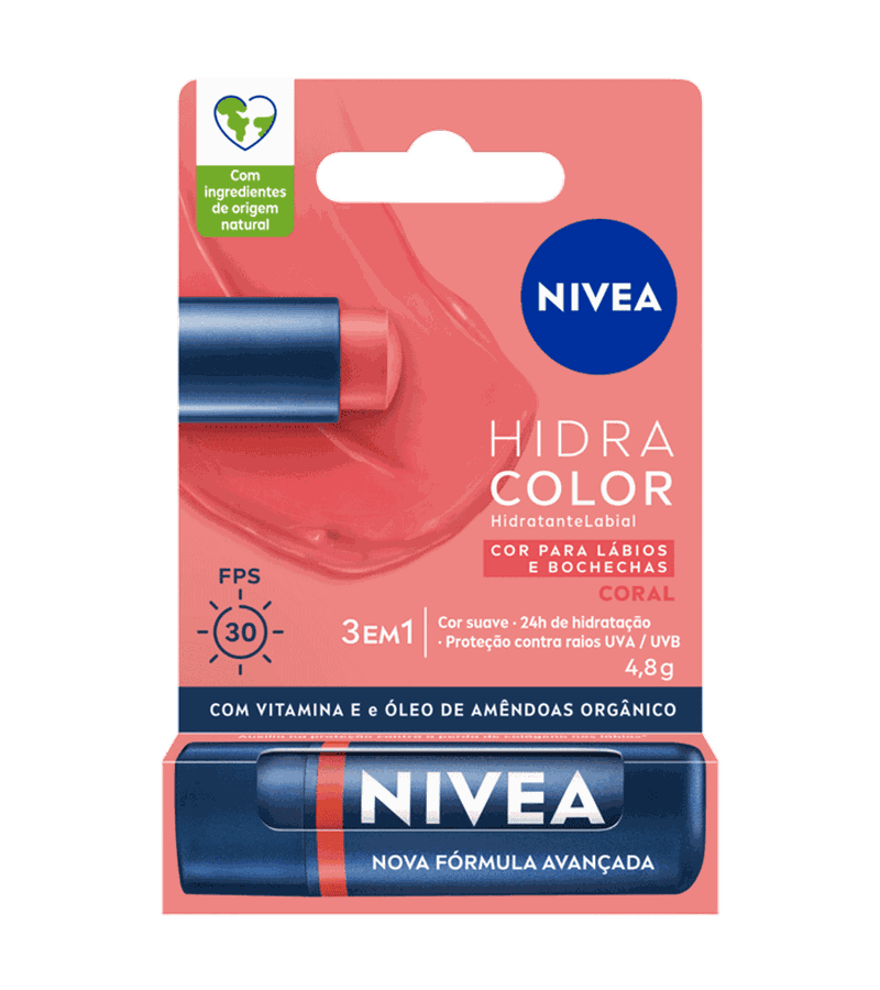 Nivea Hidra Color Hidratante Labial Coral FPS30 4,... - AIKO COSMÉTICOS