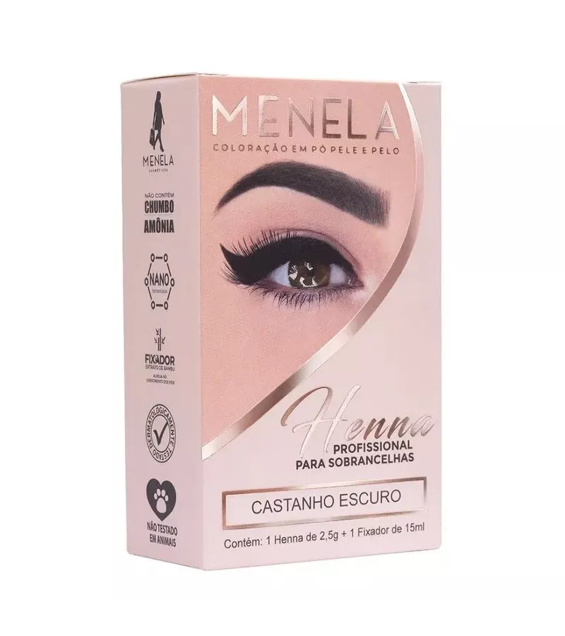 Menela Henna para Sobrancelha 2,5g Castanho Escuro - AIKO COSMÉTICOS