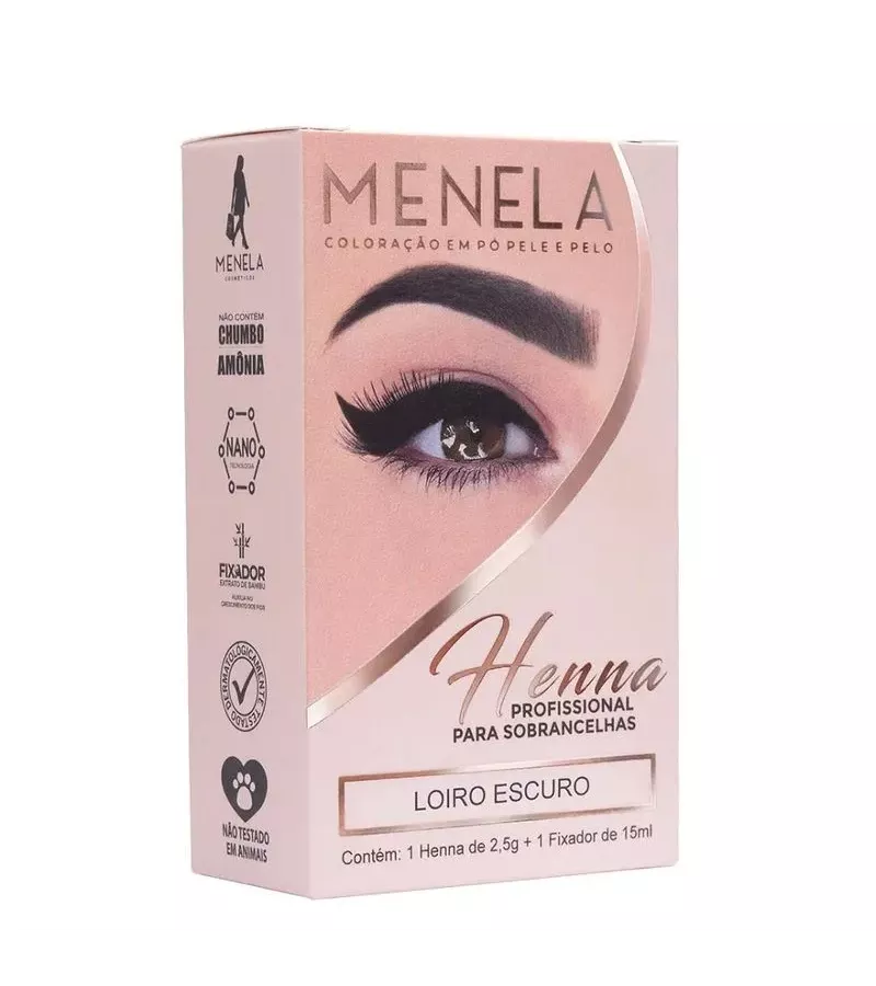 Menela Henna para Sobrancelhas 2,5g Loiro Escuro - AIKO COSMÉTICOS