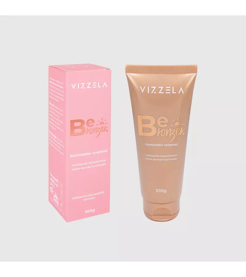Vizzela BE Bronzer Iluminador Corporal 100g - AIKO COSMÉTICOS