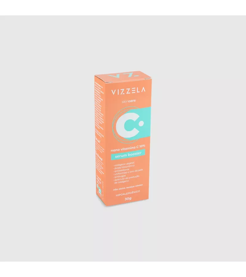 Vizzela Sérum Booster Nano Vitamina C 10% 30g - AIKO COSMÉTICOS