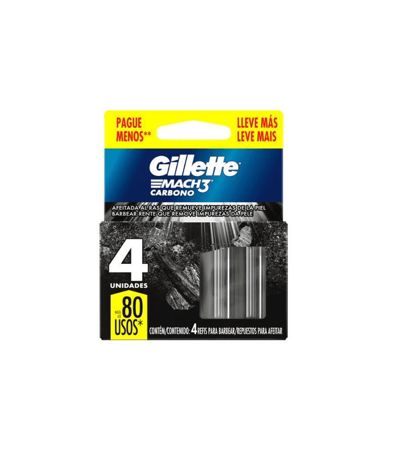 Carga de Aparelho para Barbear Gillette Mach3 Carb... - AIKO COSMÉTICOS