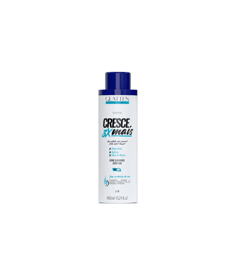 Glatten Shampoo Cresce 3x Mais 450ml - AIKO COSMÉTICOS