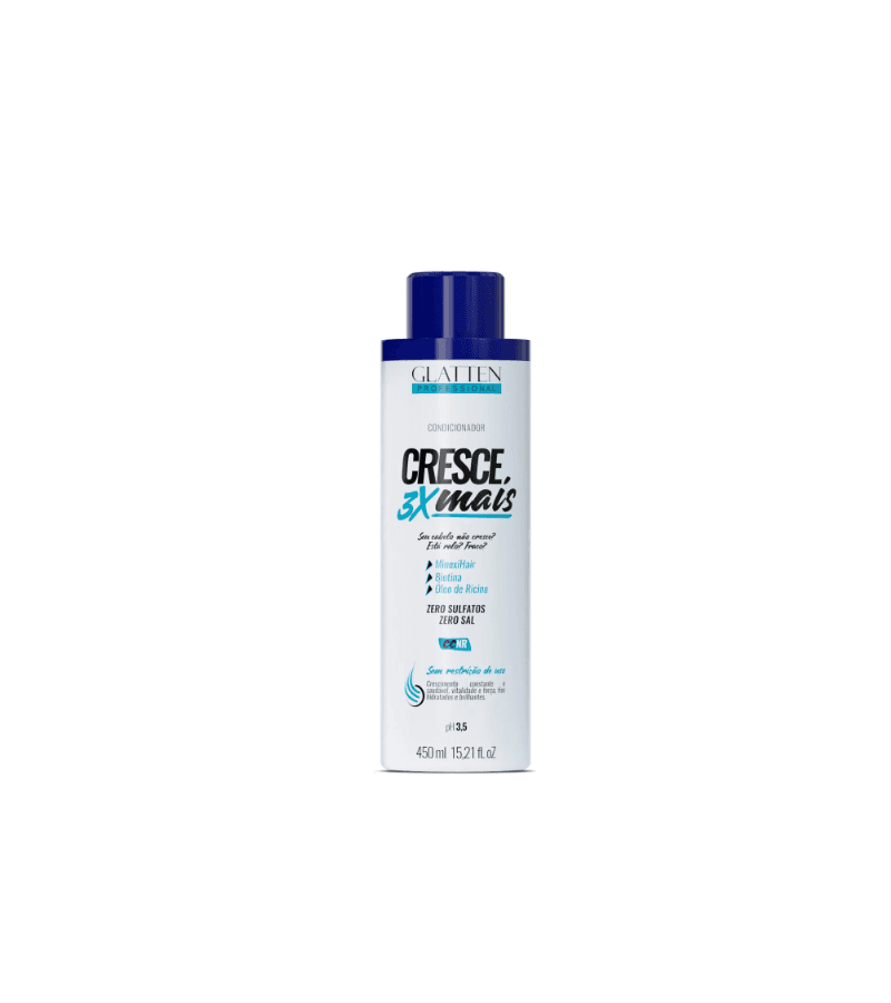 Glatten Condicionador Cresce 3x Mais 450ml - AIKO COSMÉTICOS