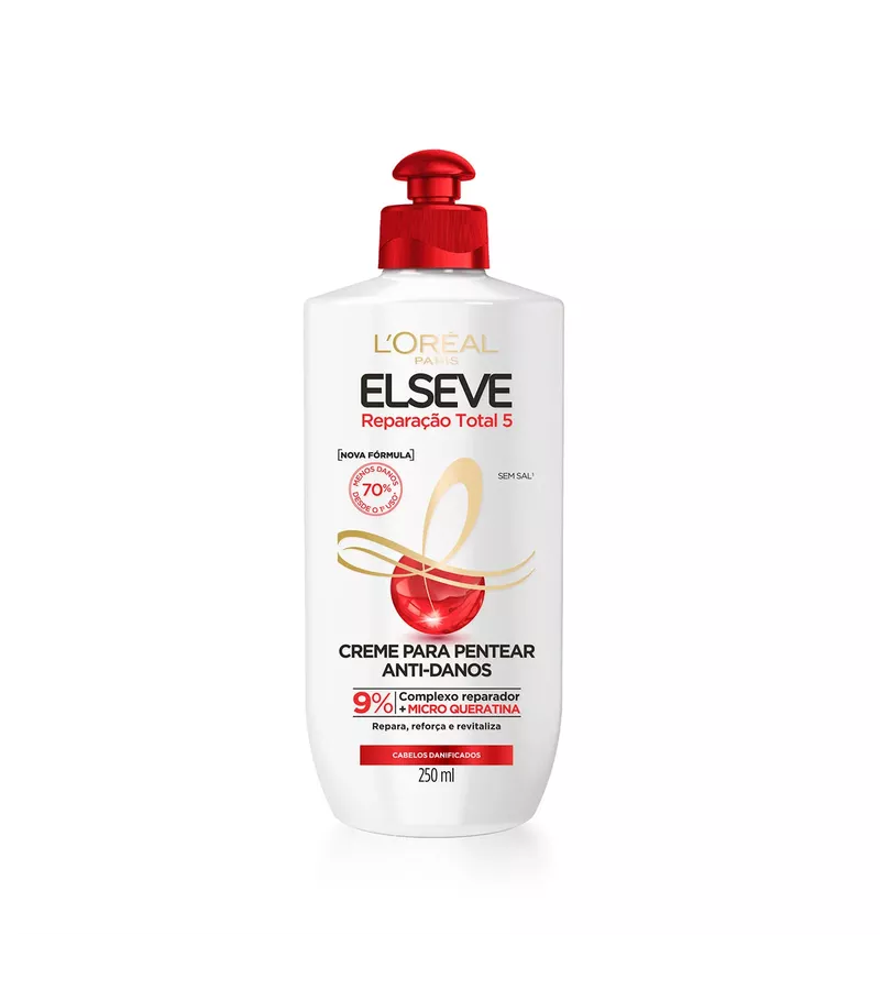 Creme para Pentear Elseve Reparação Total 5+ 250mL... - AIKO COSMÉTICOS