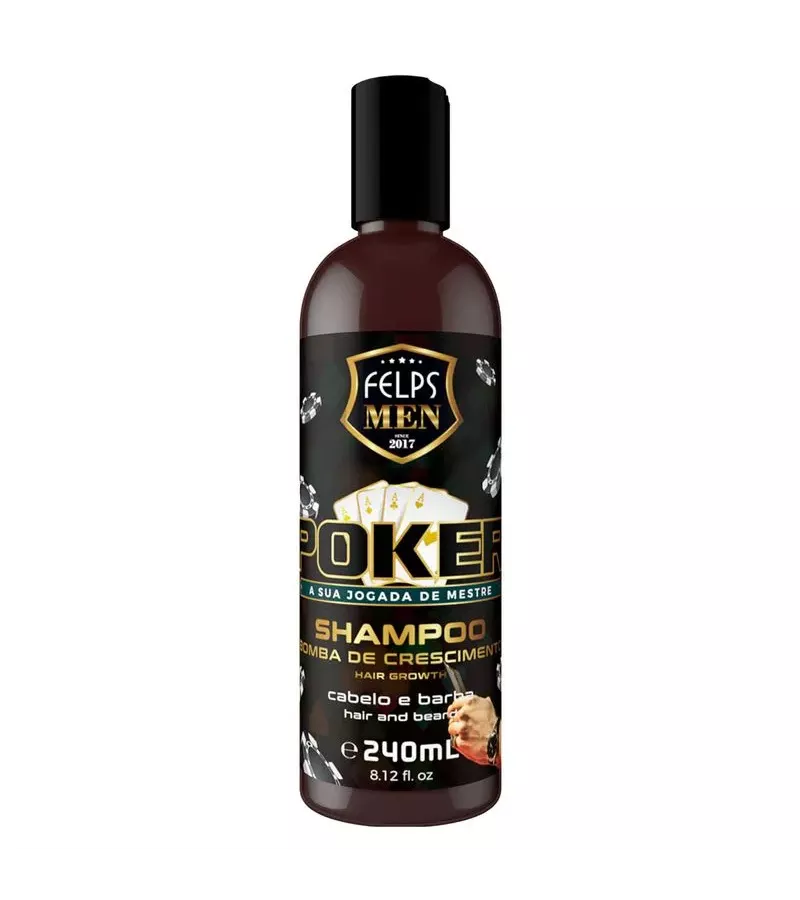 Felps Men Poker Shampoo para Cabelo e Barba 240ml - AIKO COSMÉTICOS