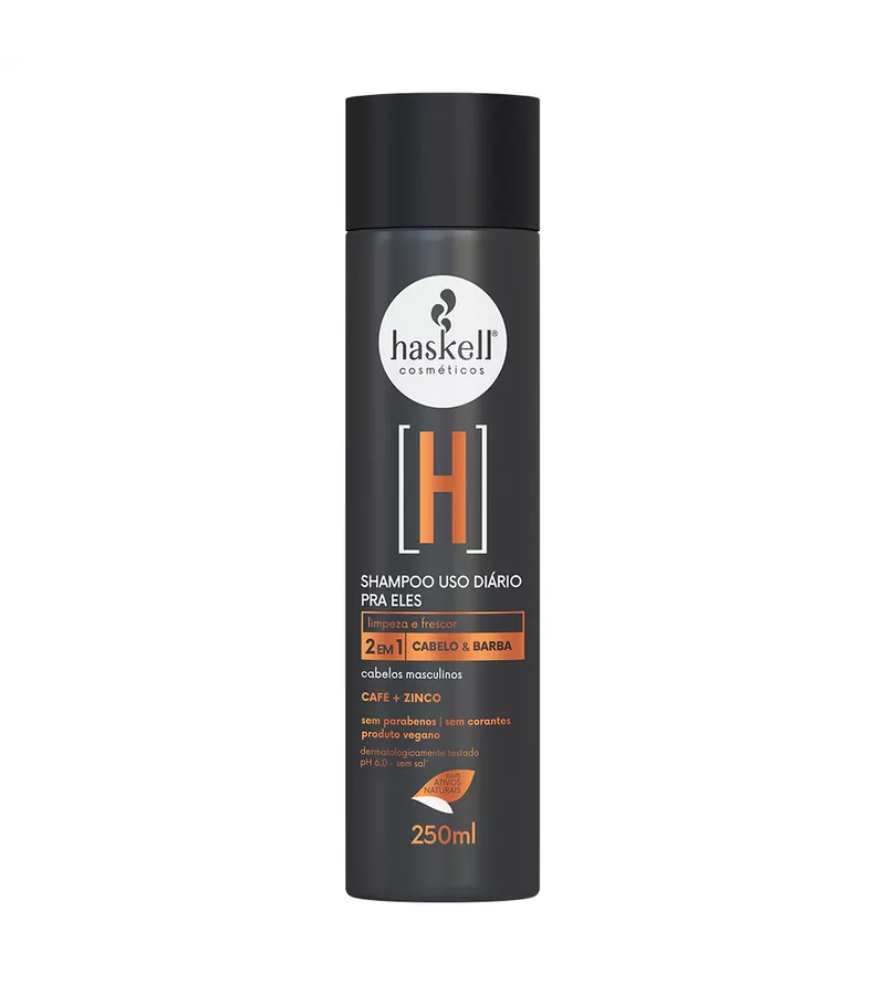 Haskell Shampoo Cabelo & Barba Pra Eles 250ml - AIKO COSMÉTICOS