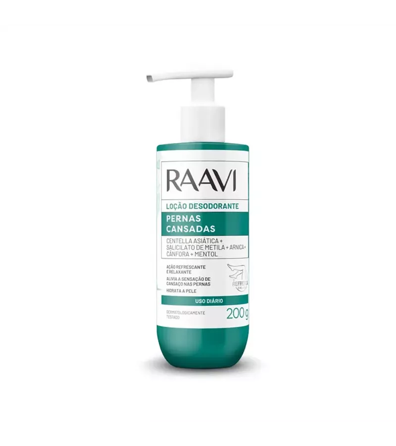 Raavi Loção Desodorante Pernas Cansadas 200g - AIKO COSMÉTICOS