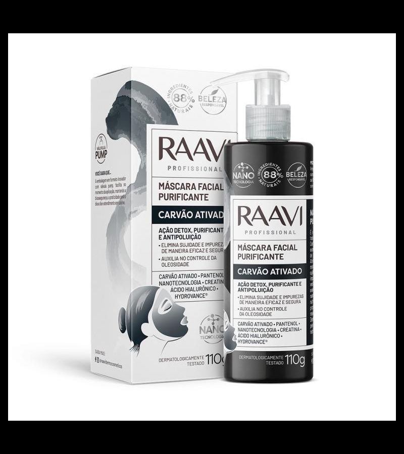 Raavi Máscara Facial Purificante Carvão Ativado 11... - AIKO COSMÉTICOS