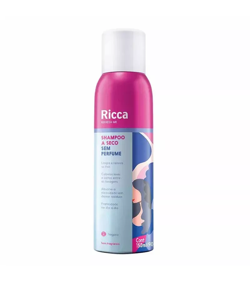 Ricca Shampoo a Seco Sem Perfume 150ml - AIKO COSMÉTICOS
