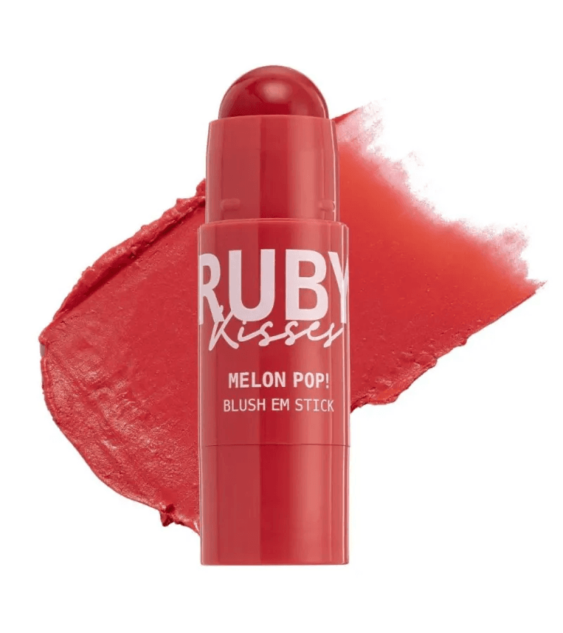 Ruby Kisses Melon Pop! Blush em Stick Cor 02 Peach... - AIKO COSMÉTICOS