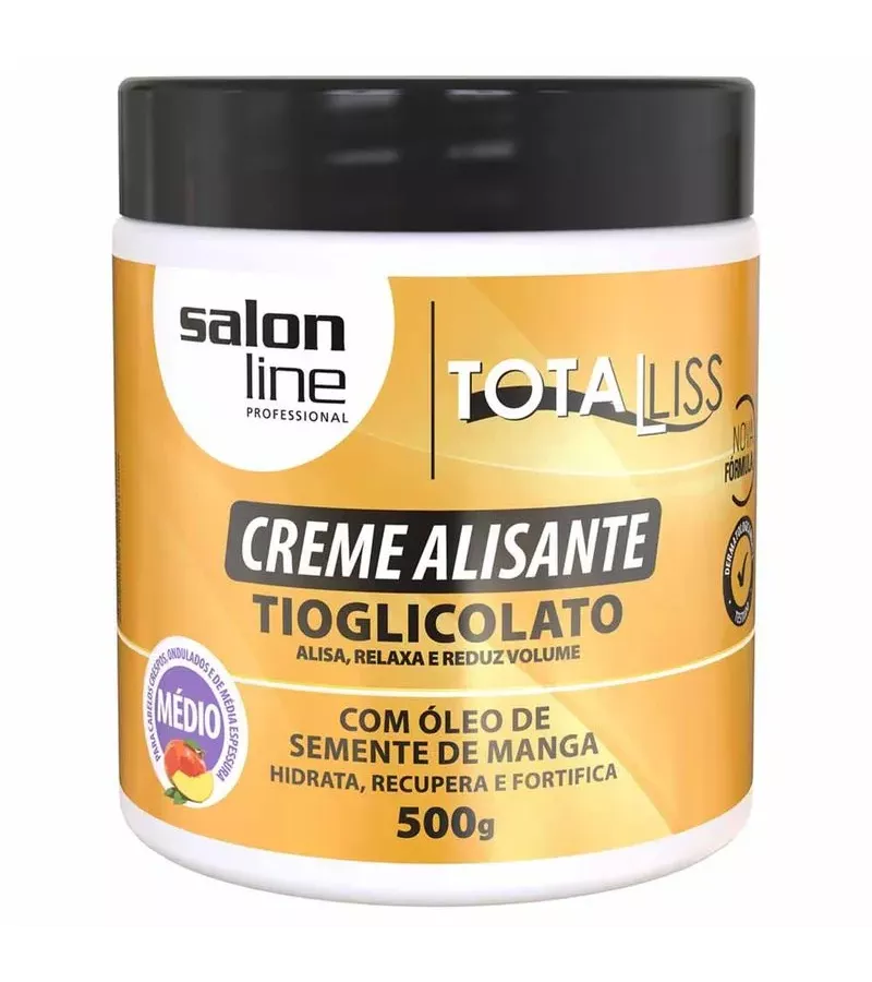 Salon Line Manga Médio Pote Creme Alisante 500g - AIKO COSMÉTICOS