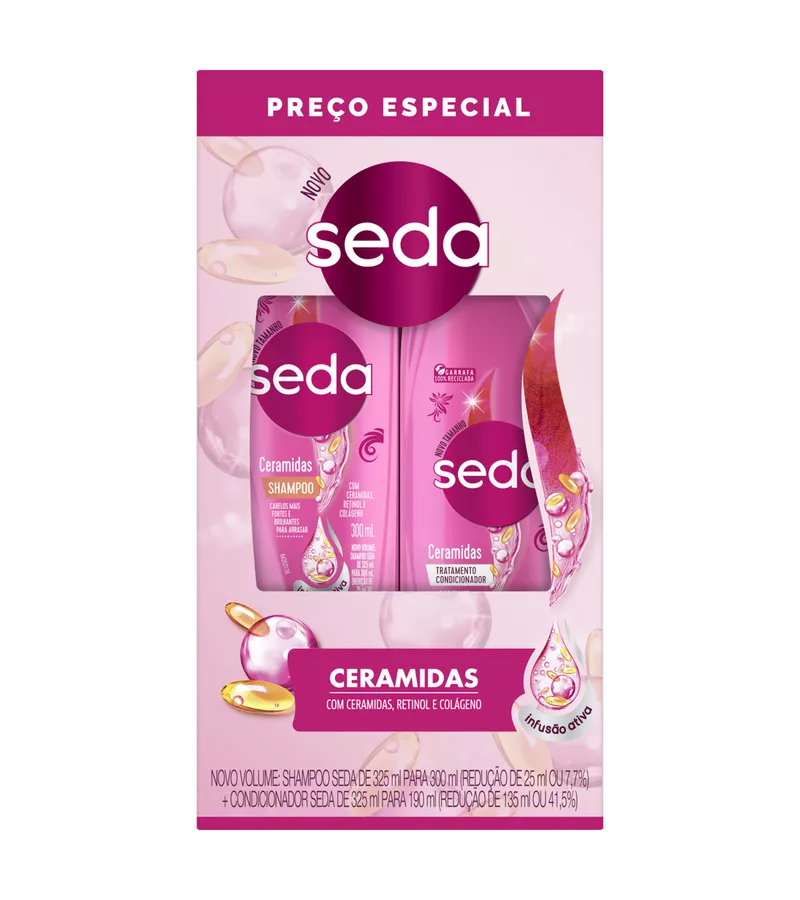 Seda Kit Ceramidas Shampoo 300ml + Condicionador 1... - AIKO COSMÉTICOS