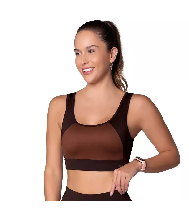 Selene Top com bojo e recorte - Marrom P - AIKO COSMÉTICOS
