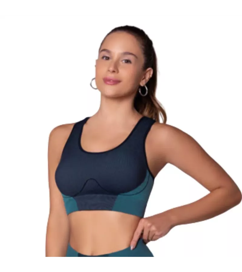 Selene Top Sem Costura Marinho/Azul GG - AIKO COSMÉTICOS