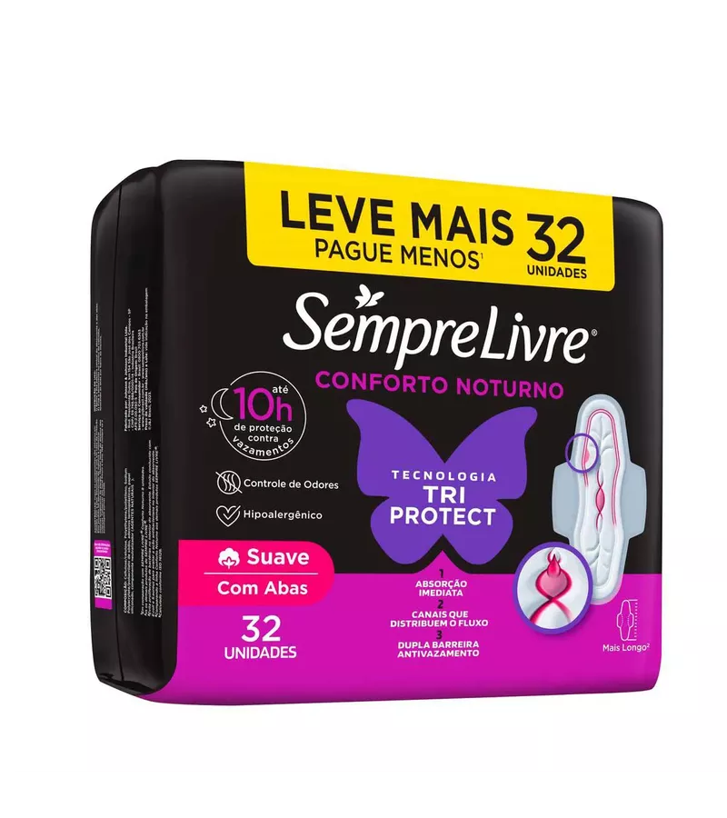 Sempre Livre Absorvente Conforto Noturno Cobertura... - AIKO COSMÉTICOS