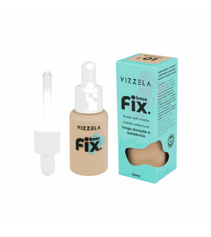 Vizzela Base Fix Fluida Soft Max 30ml Cor 01 - AIKO COSMÉTICOS