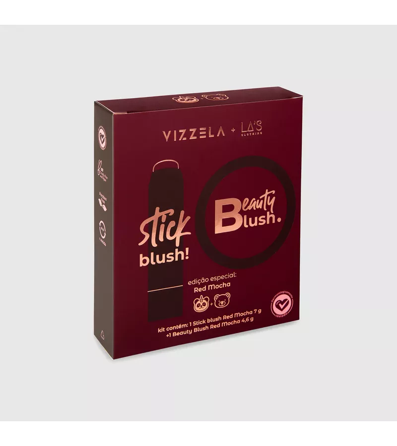 Vizzela + La's Kit Blushes Red Mocha - AIKO COSMÉTICOS