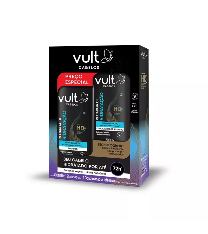 Vult Cabelos Hidratação Kit Shampo 200ml + Condici... - AIKO COSMÉTICOS