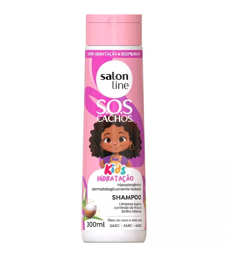 Shampoo S.O.S CACHOS Kids Hidratação 300ml - AIKO COSMÉTICOS
