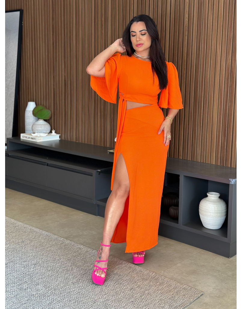 Vestido Midi Lívia Laranja 