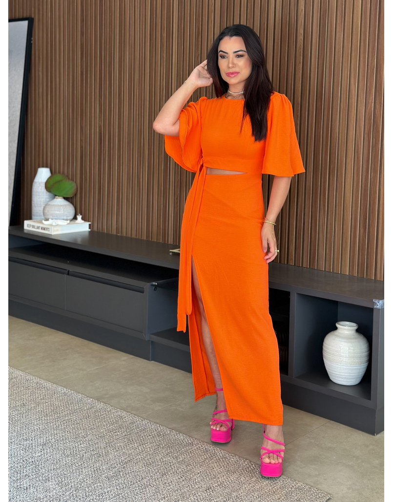 Vestido Midi Lívia Laranja 