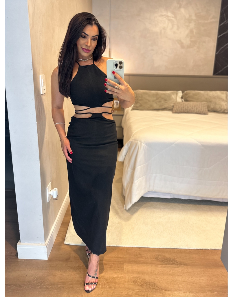 Vestido Midi Nápoles Preto