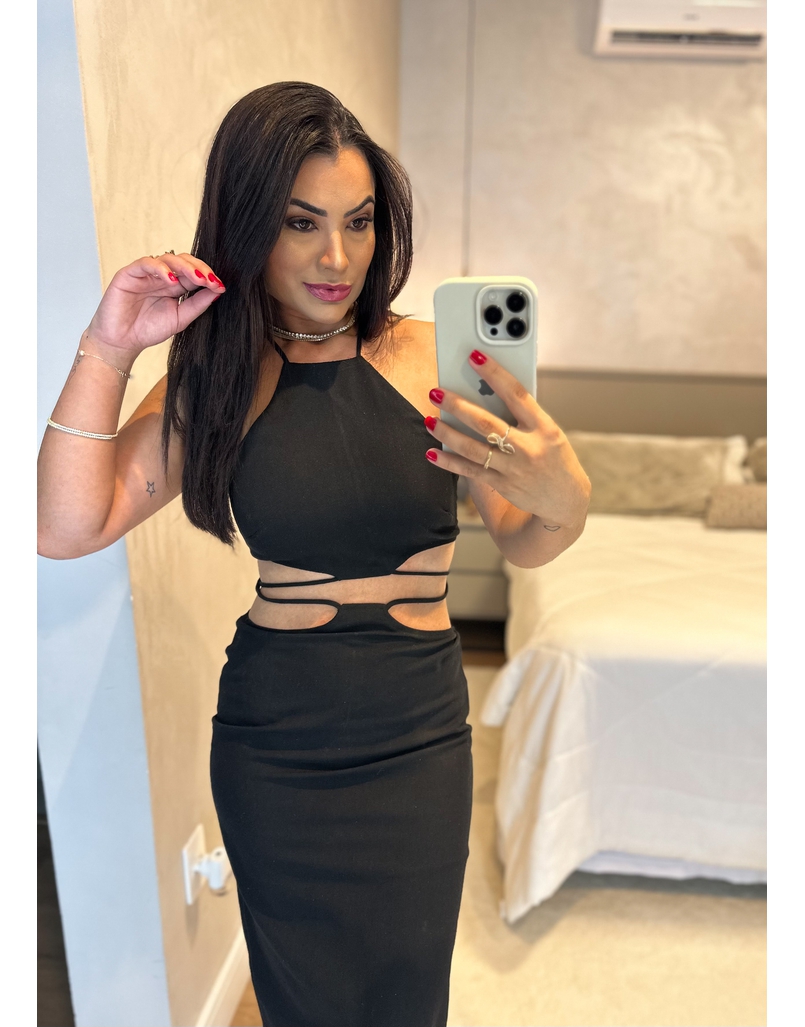Vestido Midi Nápoles Preto