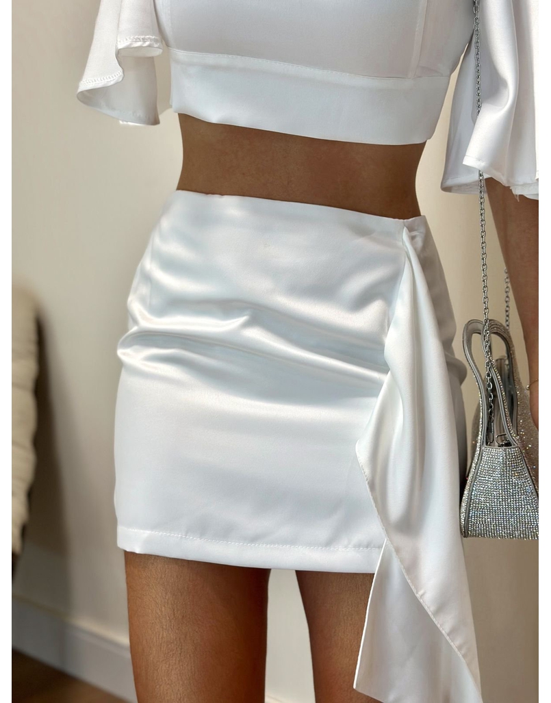 Saia Acetinada Aurelia Branco