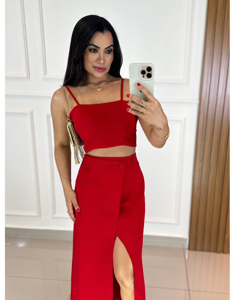 Conjunto Alfaiataria Raquel Vermelho