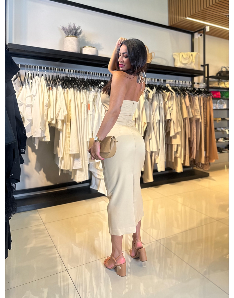 Vestido Midi Rússia Nude
