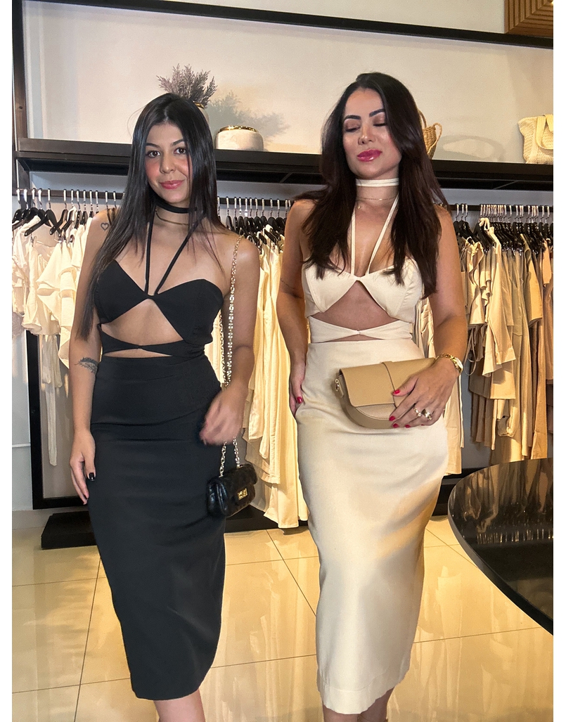 Vestido Midi Rússia Nude