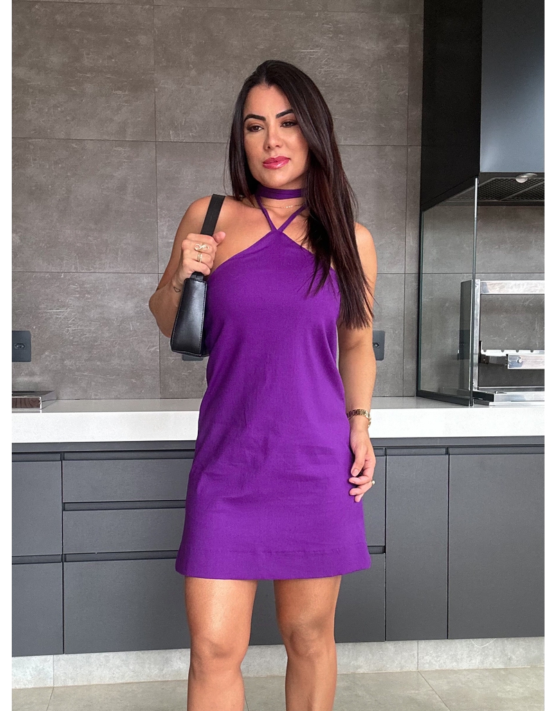 Vestido Linho Lena Roxo 