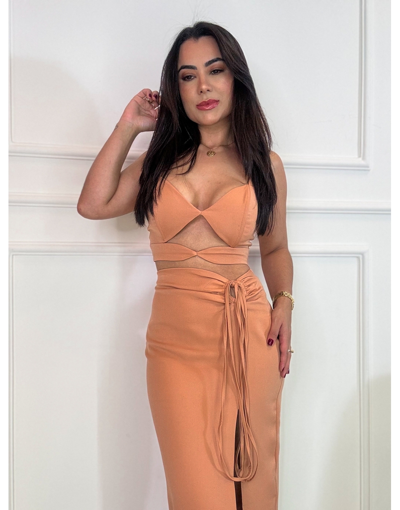 Cropped Alfaiataria Sthé Pêssego