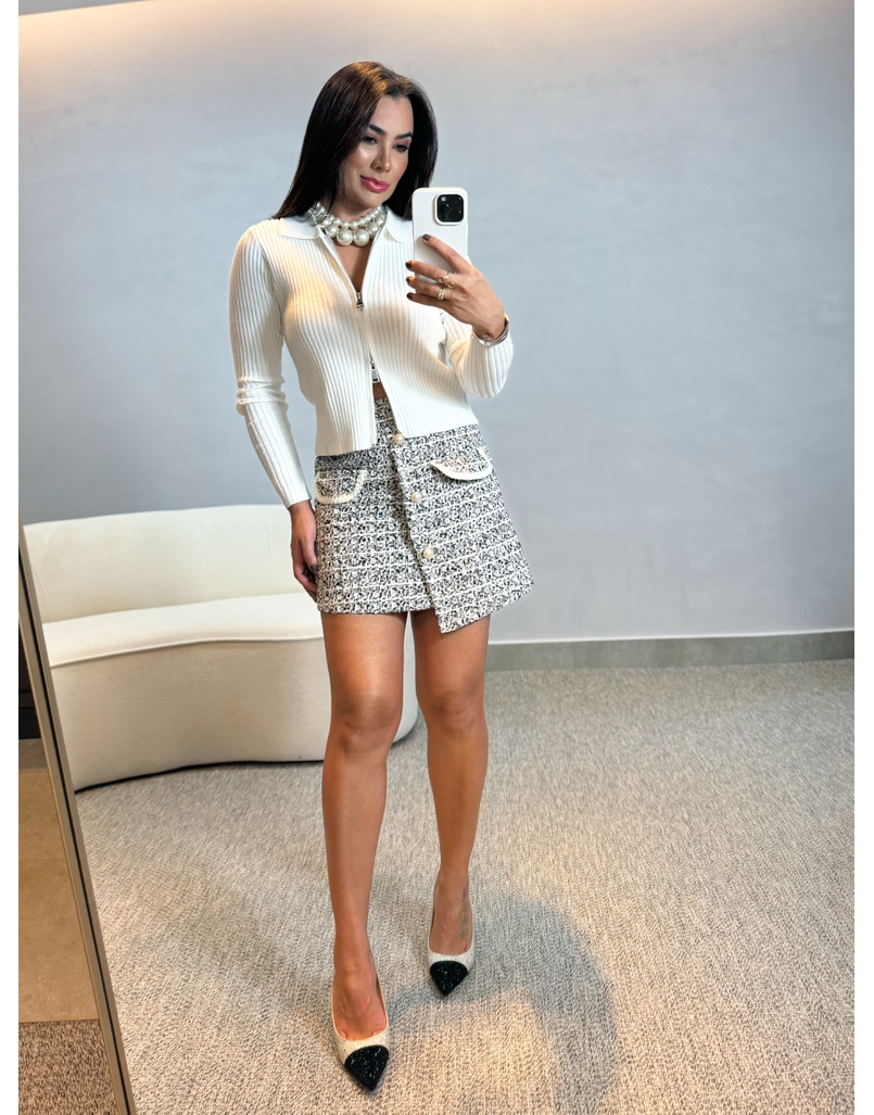 Saia Pied Poule Branca