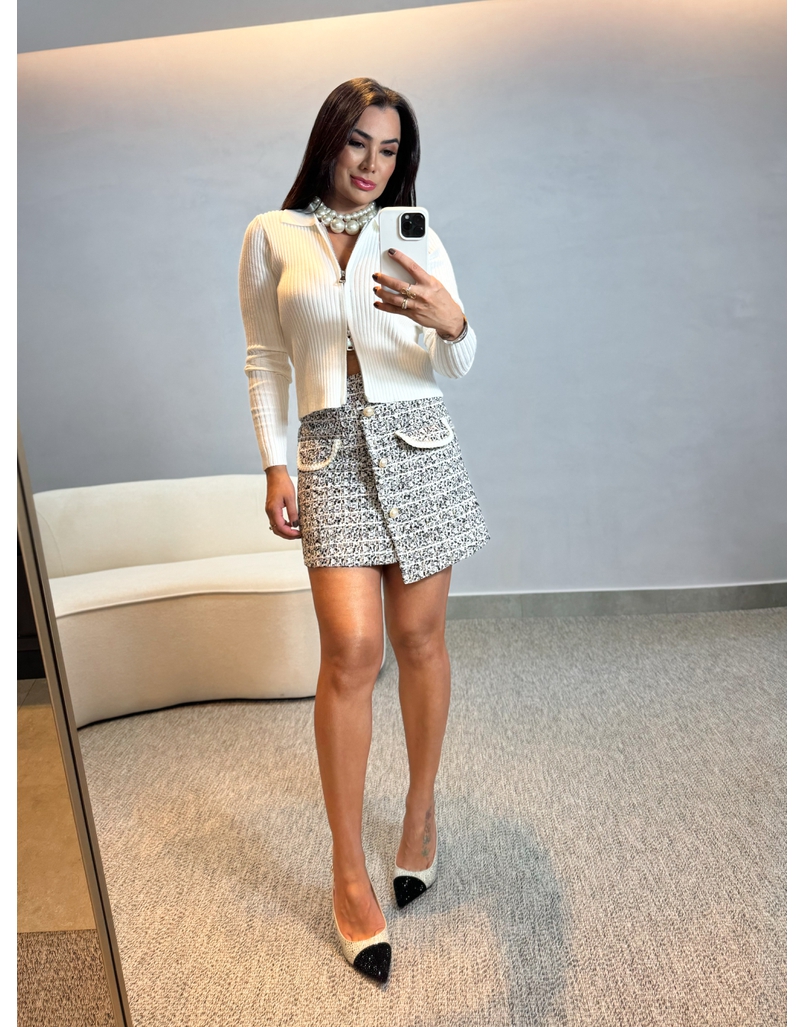 Saia Pied Poule Branca