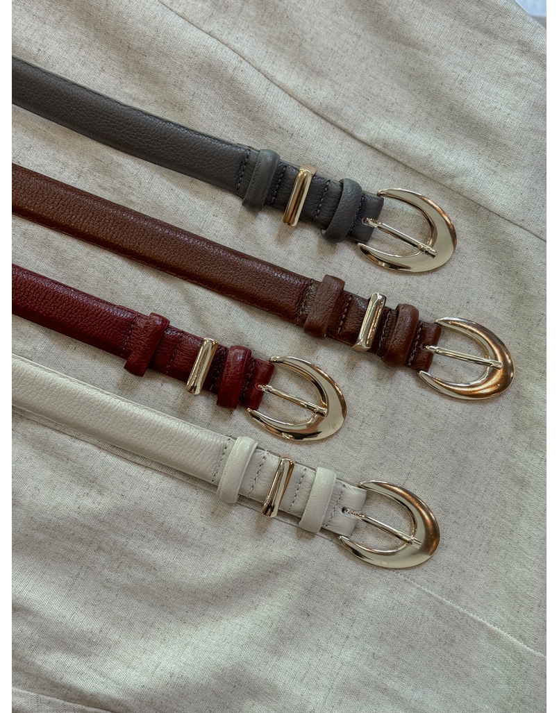 Cinto Couro Basic Cherry