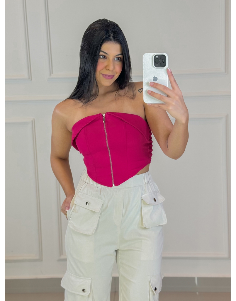 Blusa Zíper Úrsula Pink
