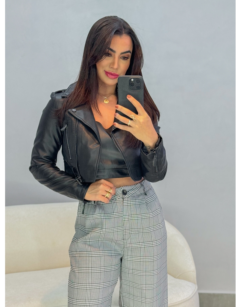 Jaqueta Couro Fake Ivy Preta 
