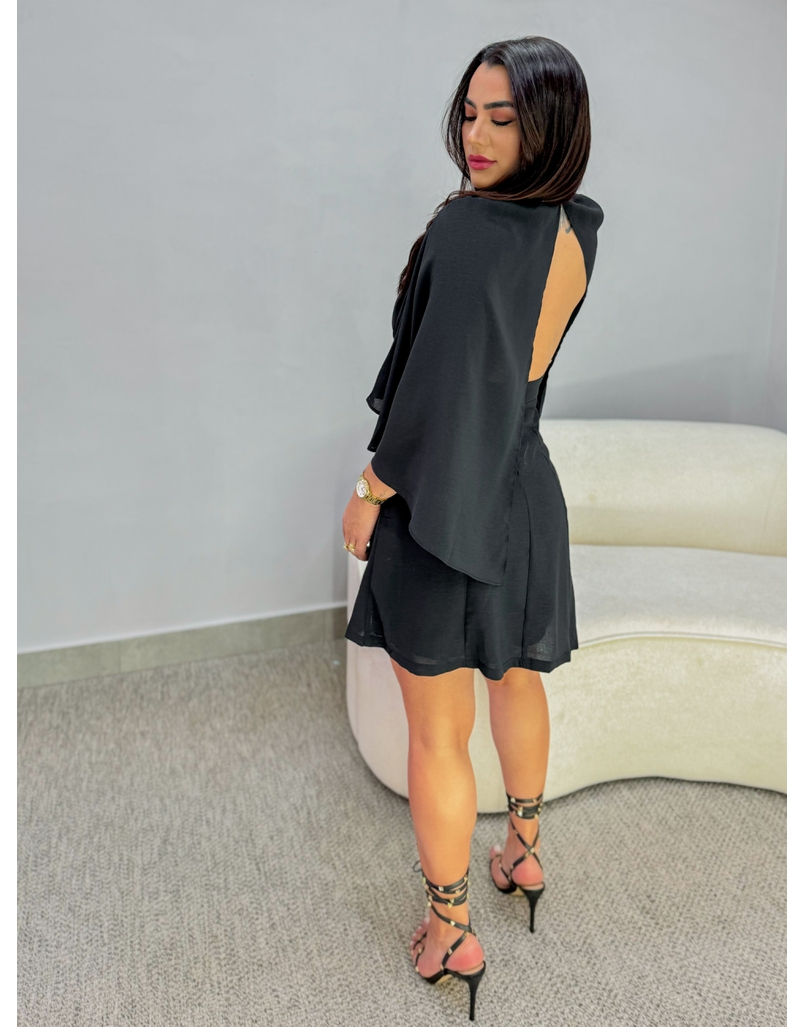 Vestido Manga Virginia Preto