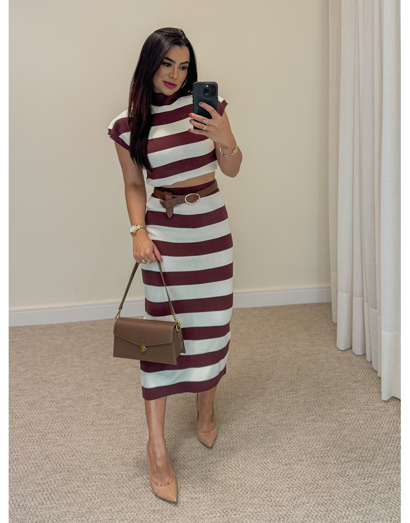 Cinto Couro Fivela Redonda Café