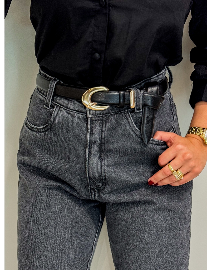 Cinto Couro Basic Preto