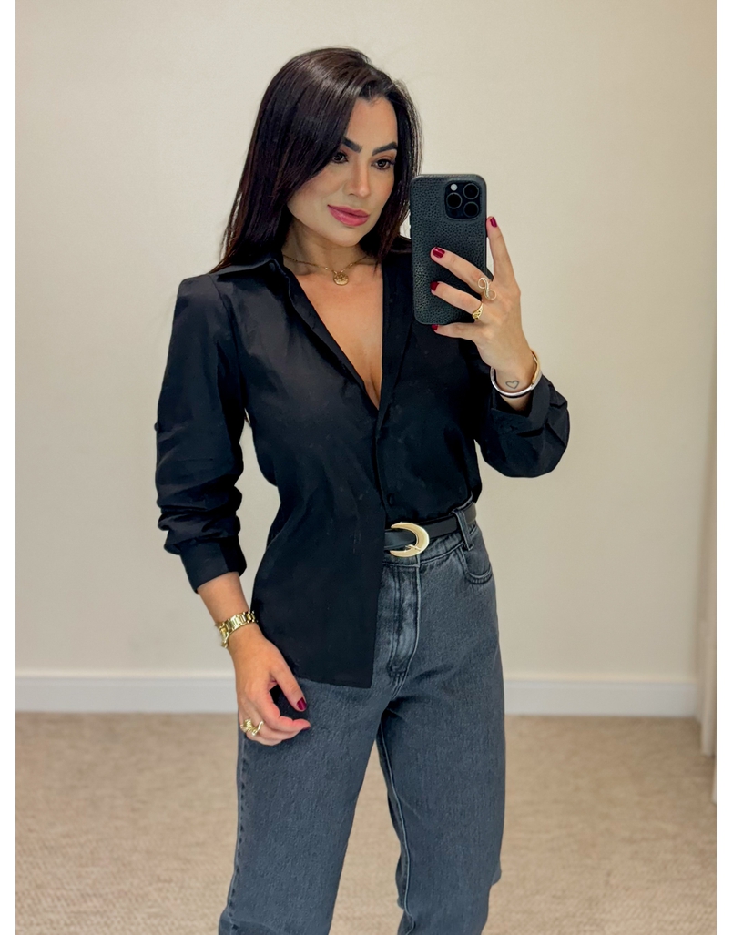 Cinto Couro Basic Preto